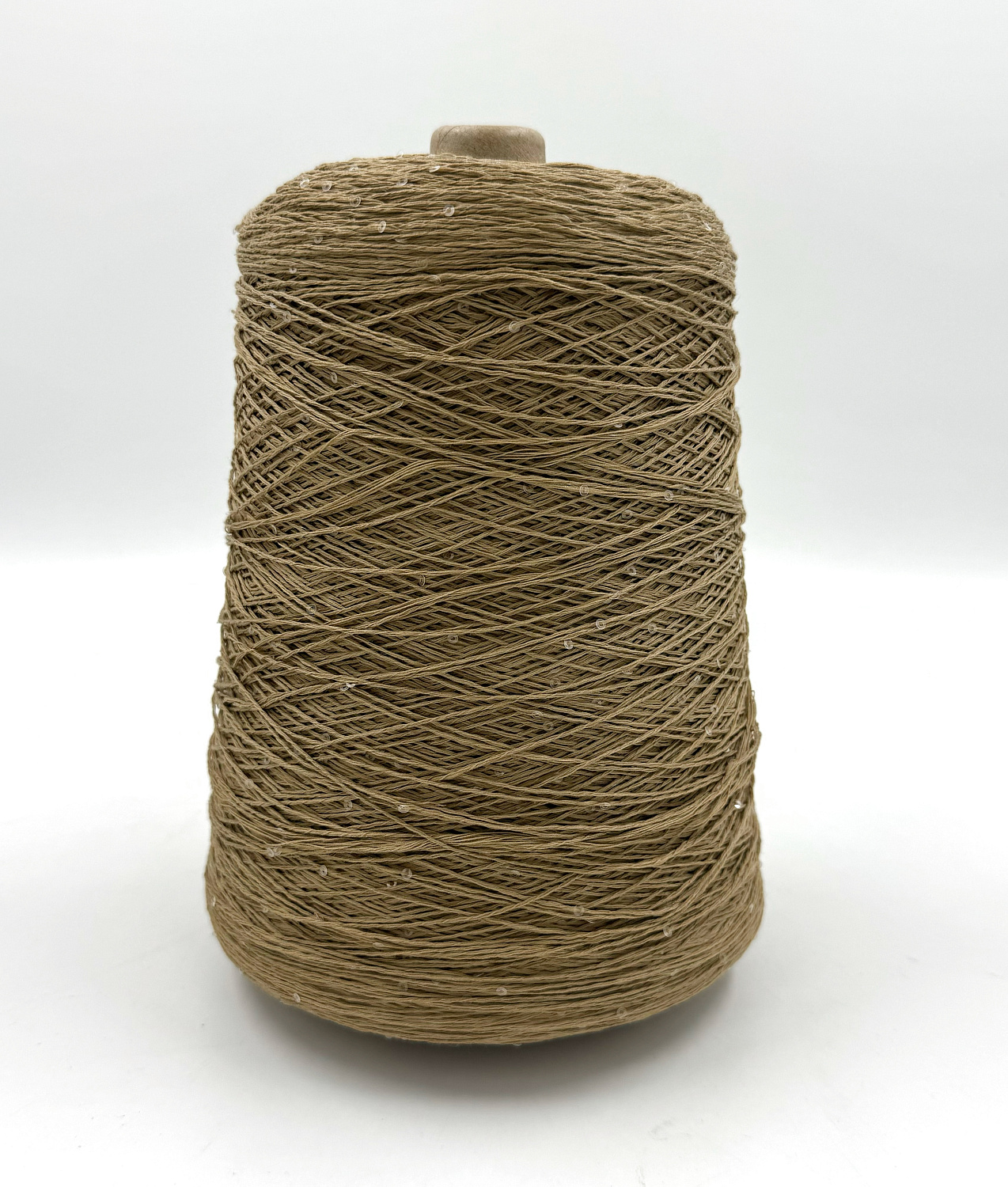 Пряжа Cotton Paillettes, D&C Yarns, хлопок, цвет темно-бежевый